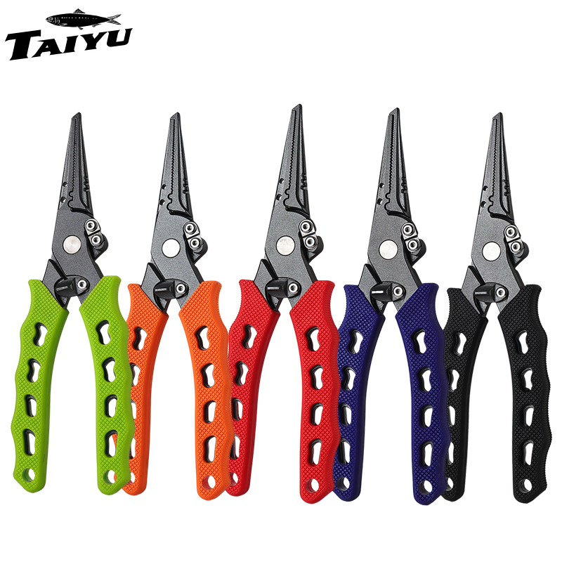 Fishing Hook Stainless Steel - TAIYU 5-kleurige roestvrijstalen kunstaastang, visserijtang, lijnsnijder,