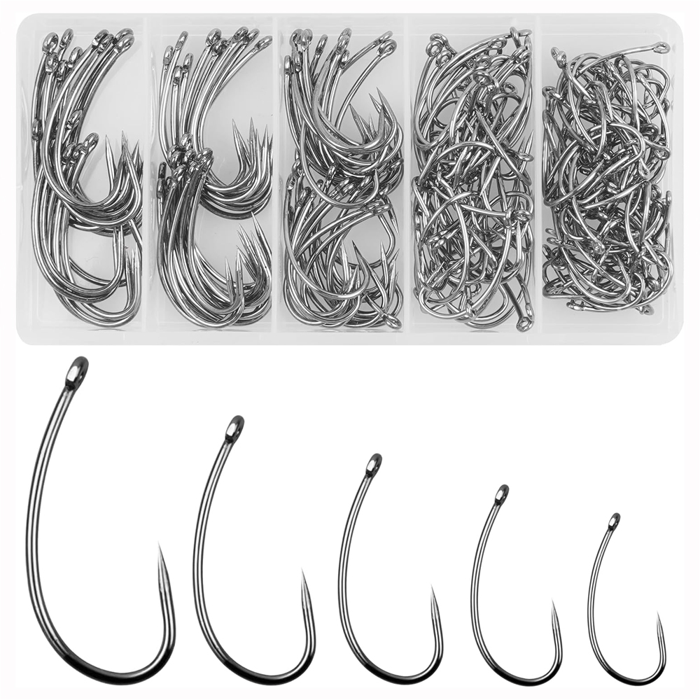 Fishing Hook Barbless - 180 Stuks Weerhaken Vishaken Kit Karper