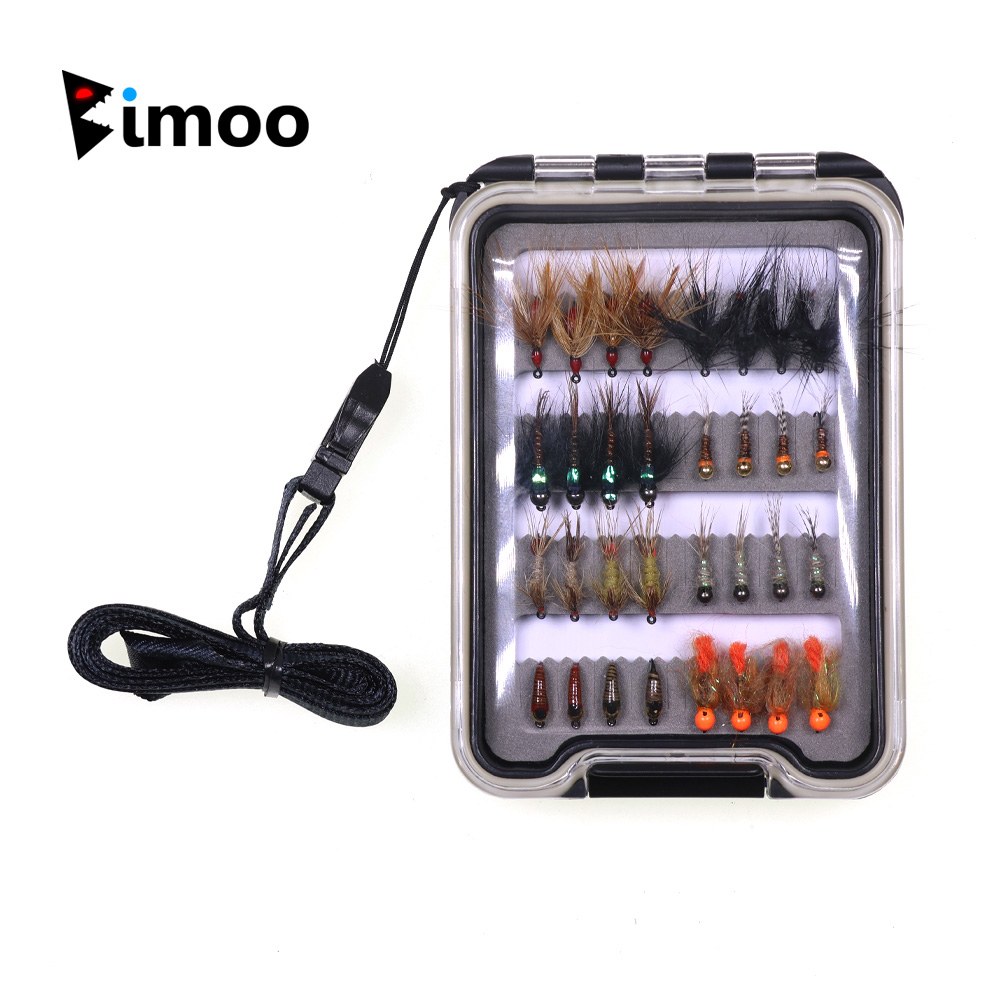 Fishing Hook Barbless - 32-delige nimf vliegjes set voor forelvissen,