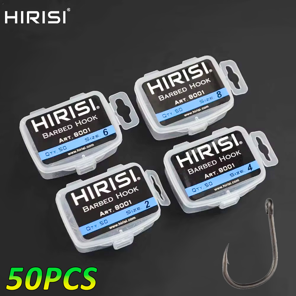 Fishing Hook Assortment - Hirisi 50 stuks prikkeldraad gecoate karpervishaken