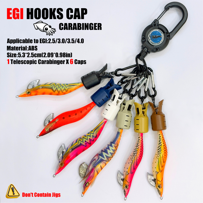 Fishing Hook Jig - Inktvis Jig Haak Caps en Karabijnhaak