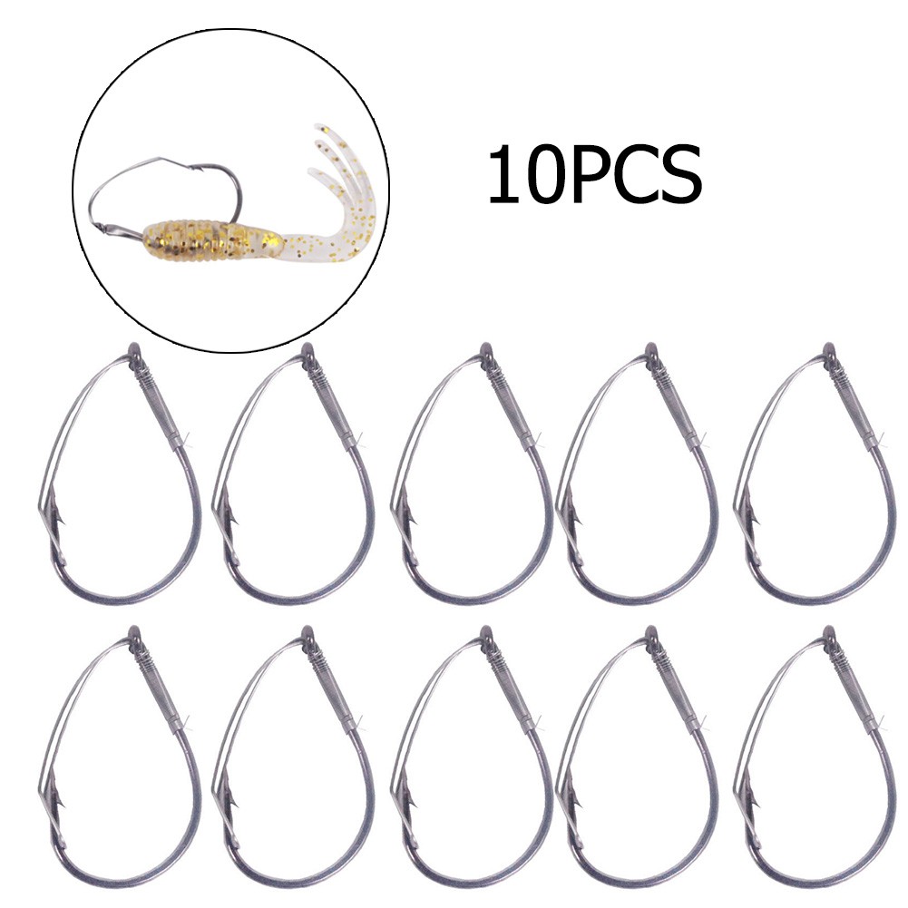 Fishing Hook Weedless - 10 Stks/doos Koolstofarme Stalen Gekke Rig