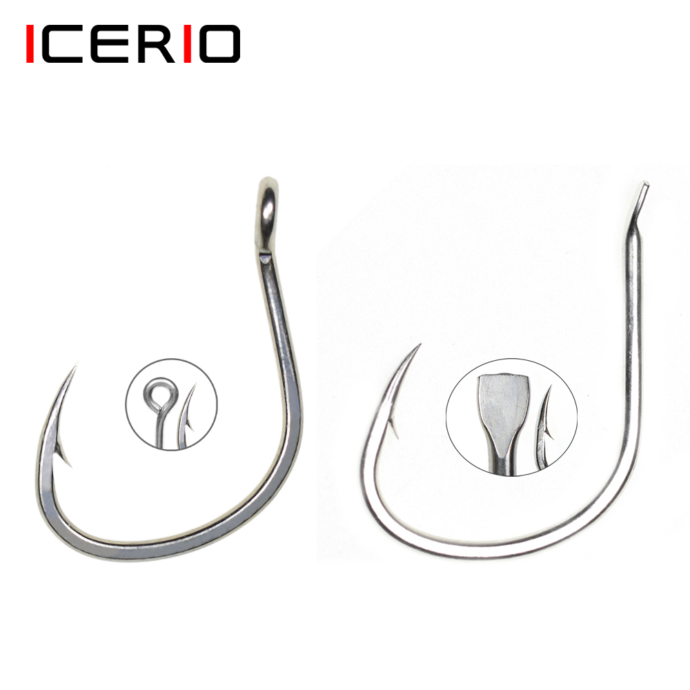 Fishing Hook Barbless - Icerio 10 Stuks Matte Tin Coating