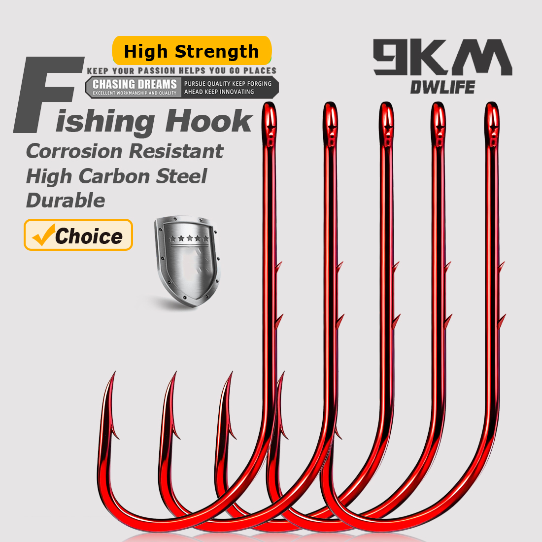 Fishing Hook Circle - 9KM Baitholder Vishaken Lange Schacht Rode