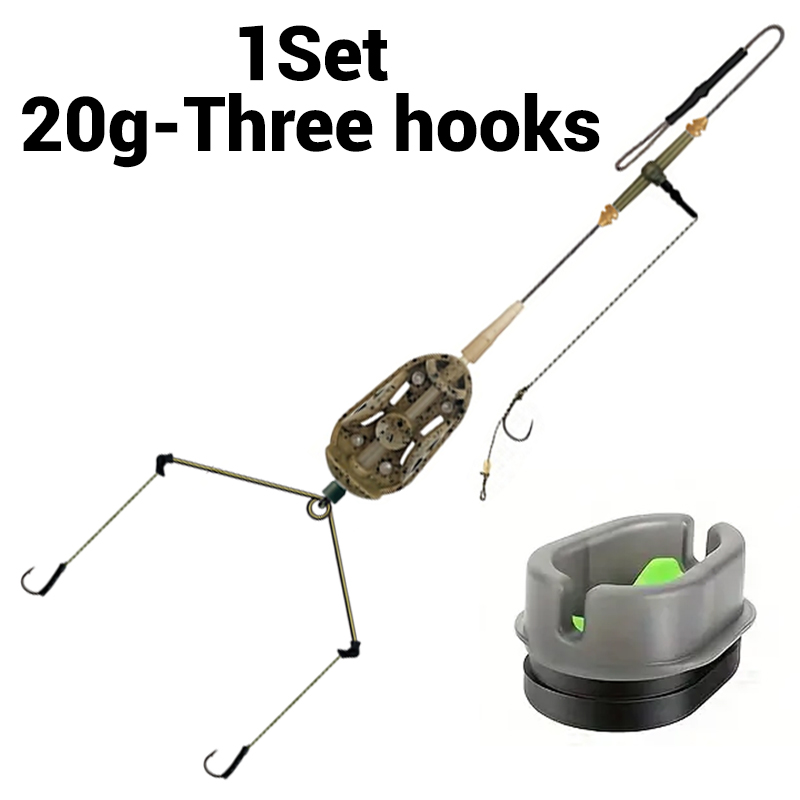 Fishing Hook Assortment - 3-haaks voorgebonden karperhaarrigs met Leadcore |