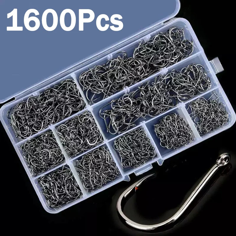 Fishing Hook Barbless - 50-1600 stks/doos Vishaken Koolstofstaal Sterke Scherpe
