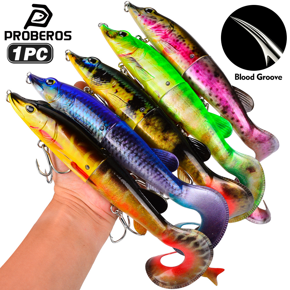 Fishing Hook Treble - PROBEROS 1PC 2-segmenten Jointed Swimbait Krullende