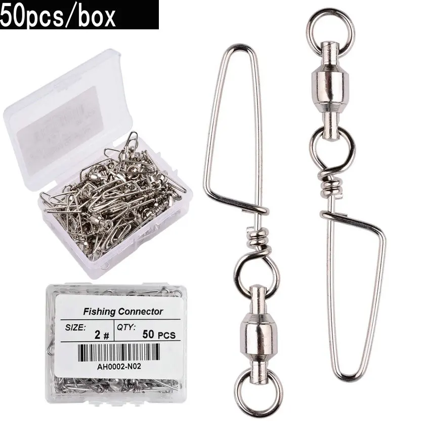 Fishing Hook Stainless Steel - 50 stuks viskogellager wartel met Coastlock