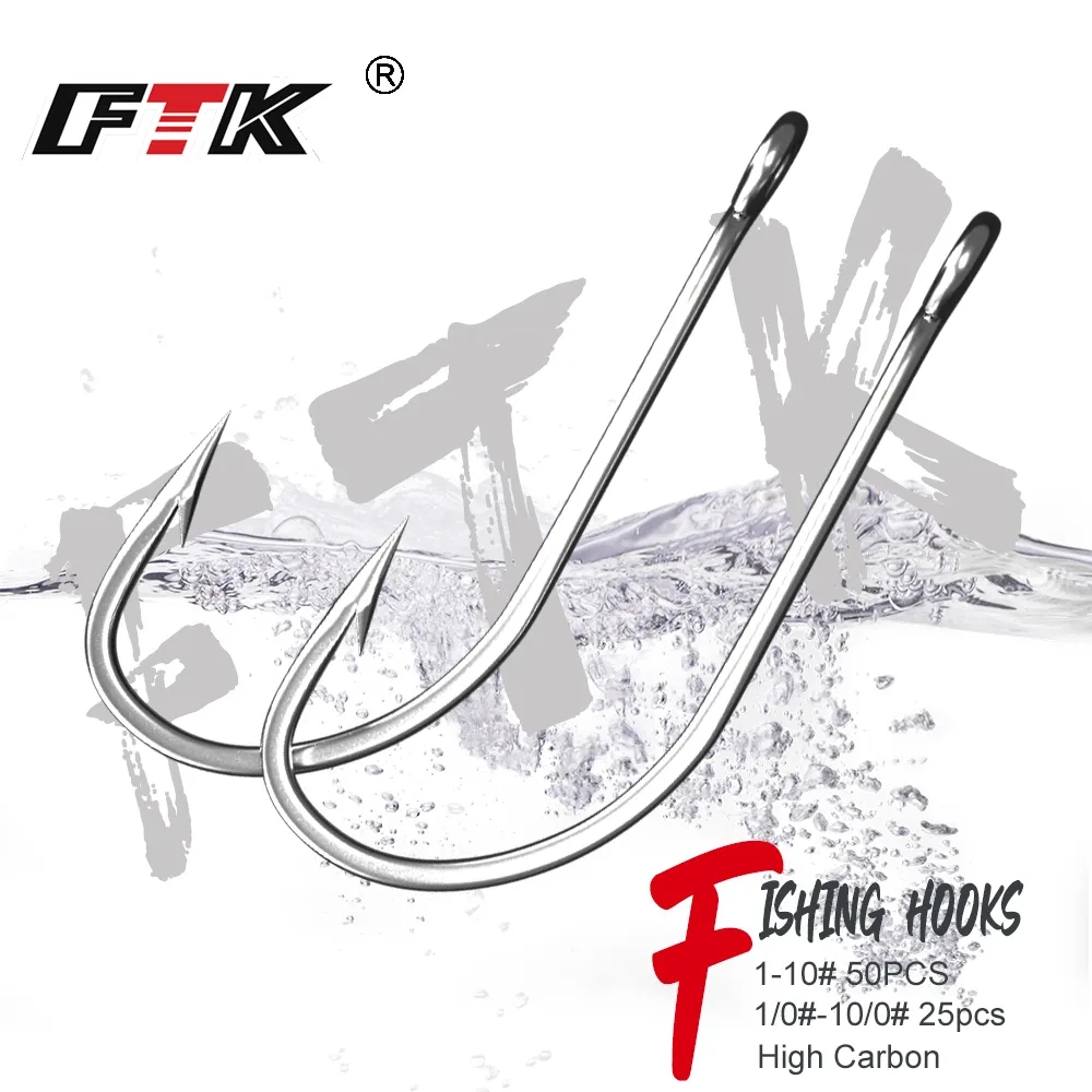 Fishing Hook Offset - FTK Vishaken 1-10 # 50 STUKS