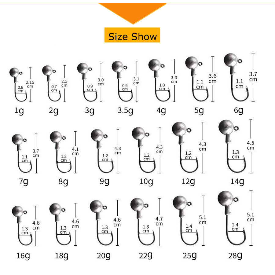 MrLurion 50 stuks 1g-28g jig h - Fishing Hook Weedless recensie en prijs
