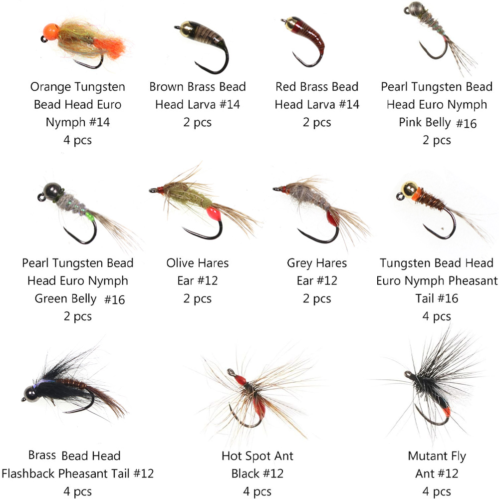 32-delige nimf vliegjes set vo - Fishing Hook Barbless recensie en prijs