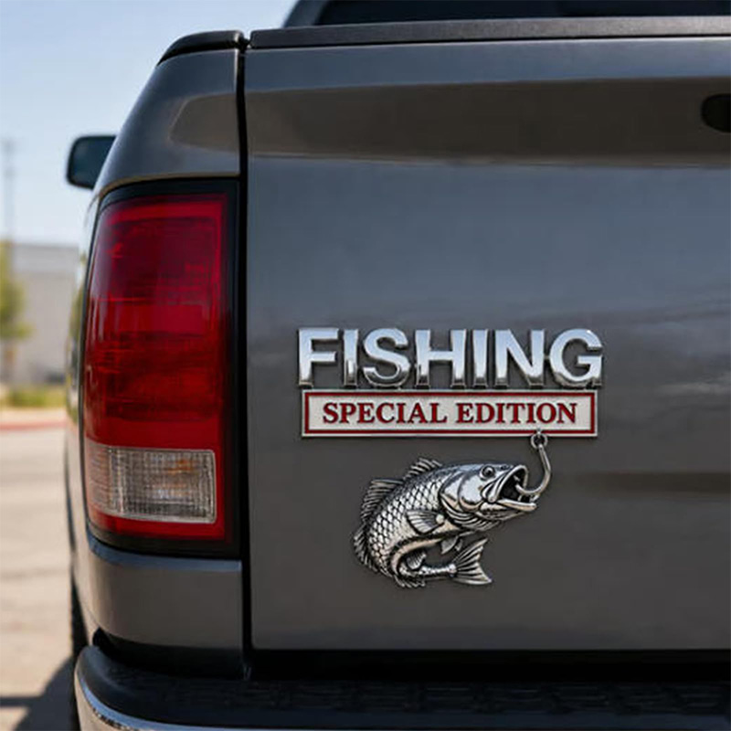 Chrome Fishing Car Badge Metal - Fishing Hook recensie en prijs