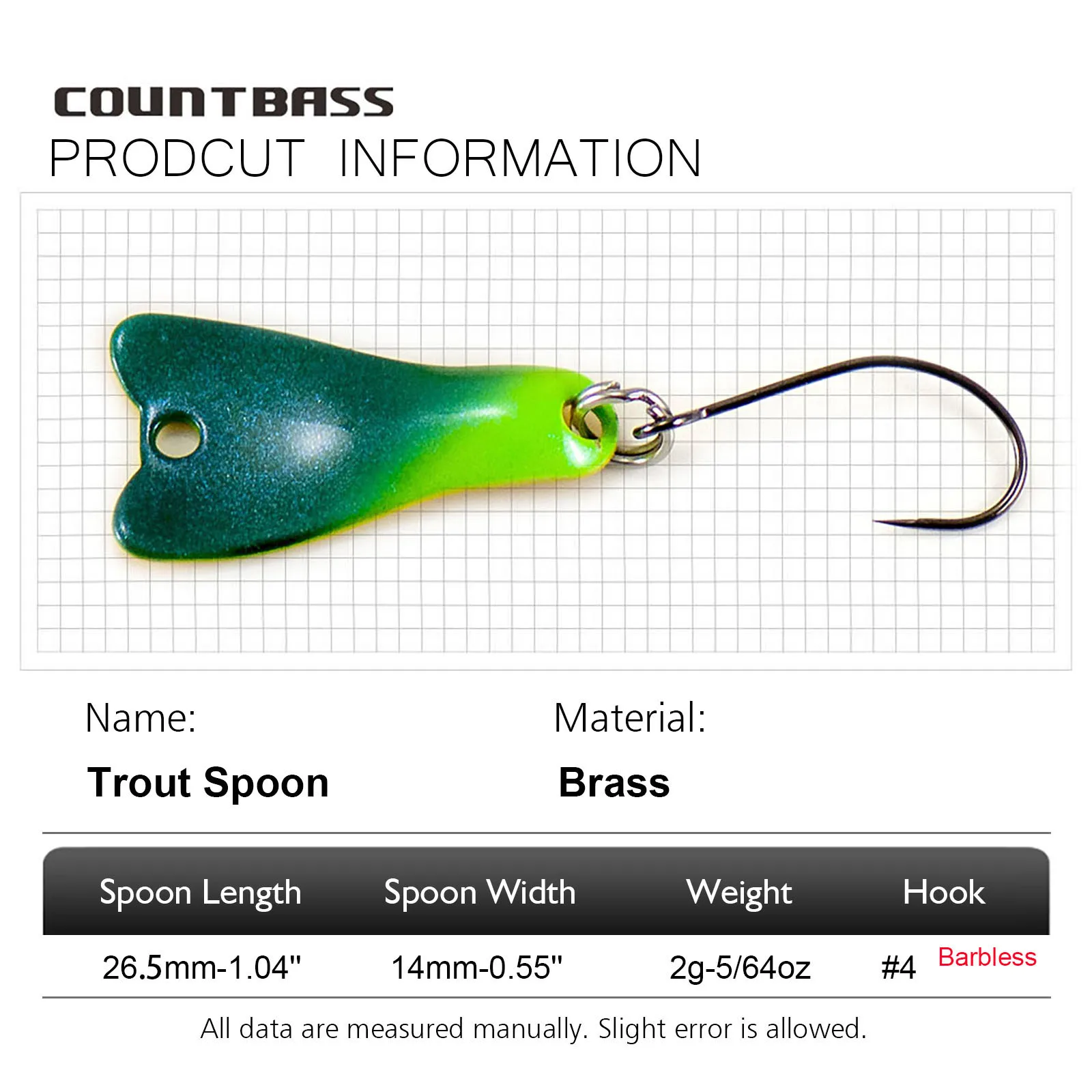 COUNTBASS 5/64 oz 2g Casting L - Fishing Hook Barbless recensie en prijs