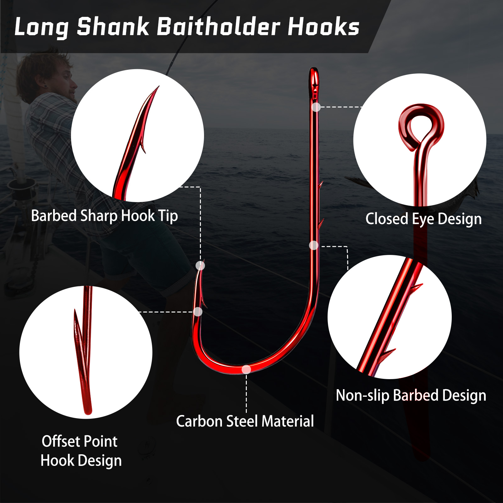 9KM Baitholder Vishaken Lange  - Fishing Hook Circle recensie en prijs