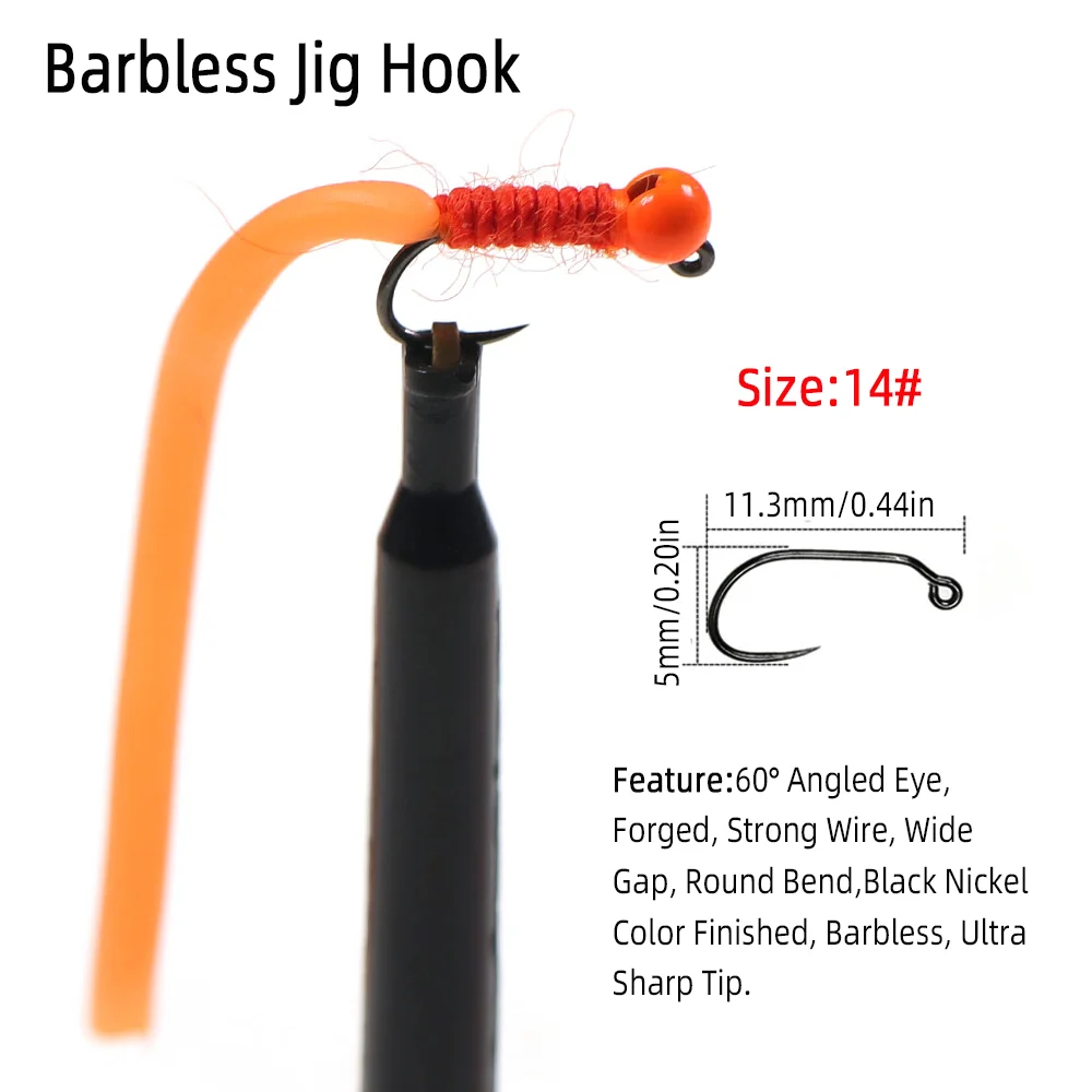 4 stuks # 14 Tungsten Bead Hea - Fishing Hook Barbless recensie en prijs