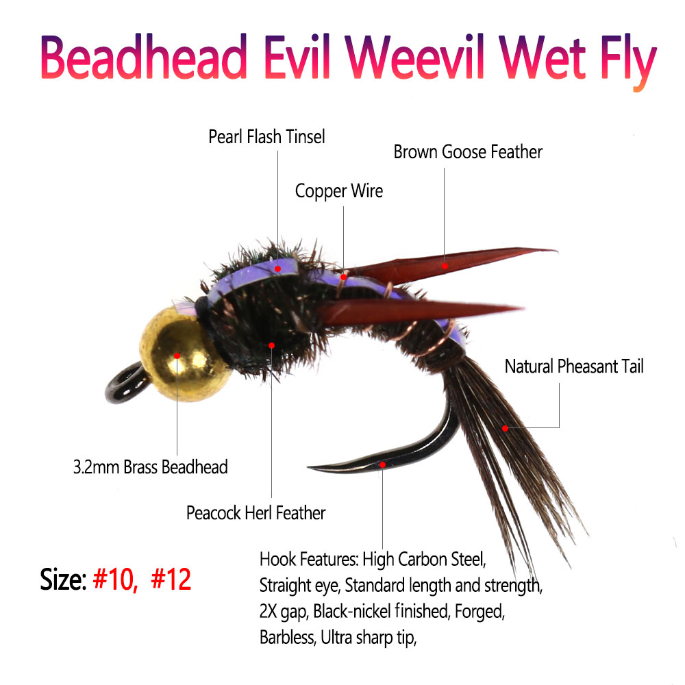 Bimoo 8 stks Messing Beadhead  - Fishing Hook Barbless recensie en prijs