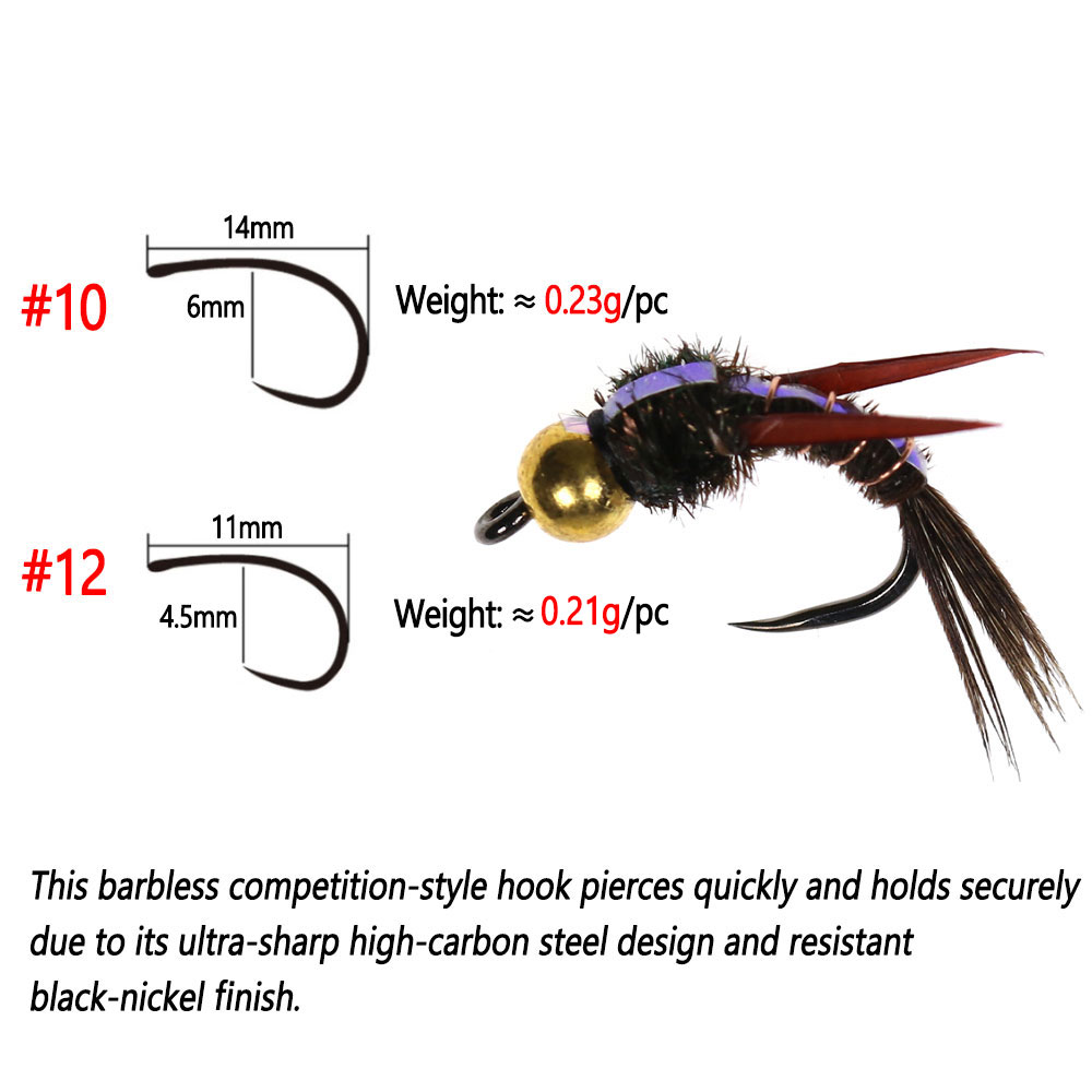 Bimoo 8 stks Messing Beadhead  - Fishing Hook Barbless recensie en prijs